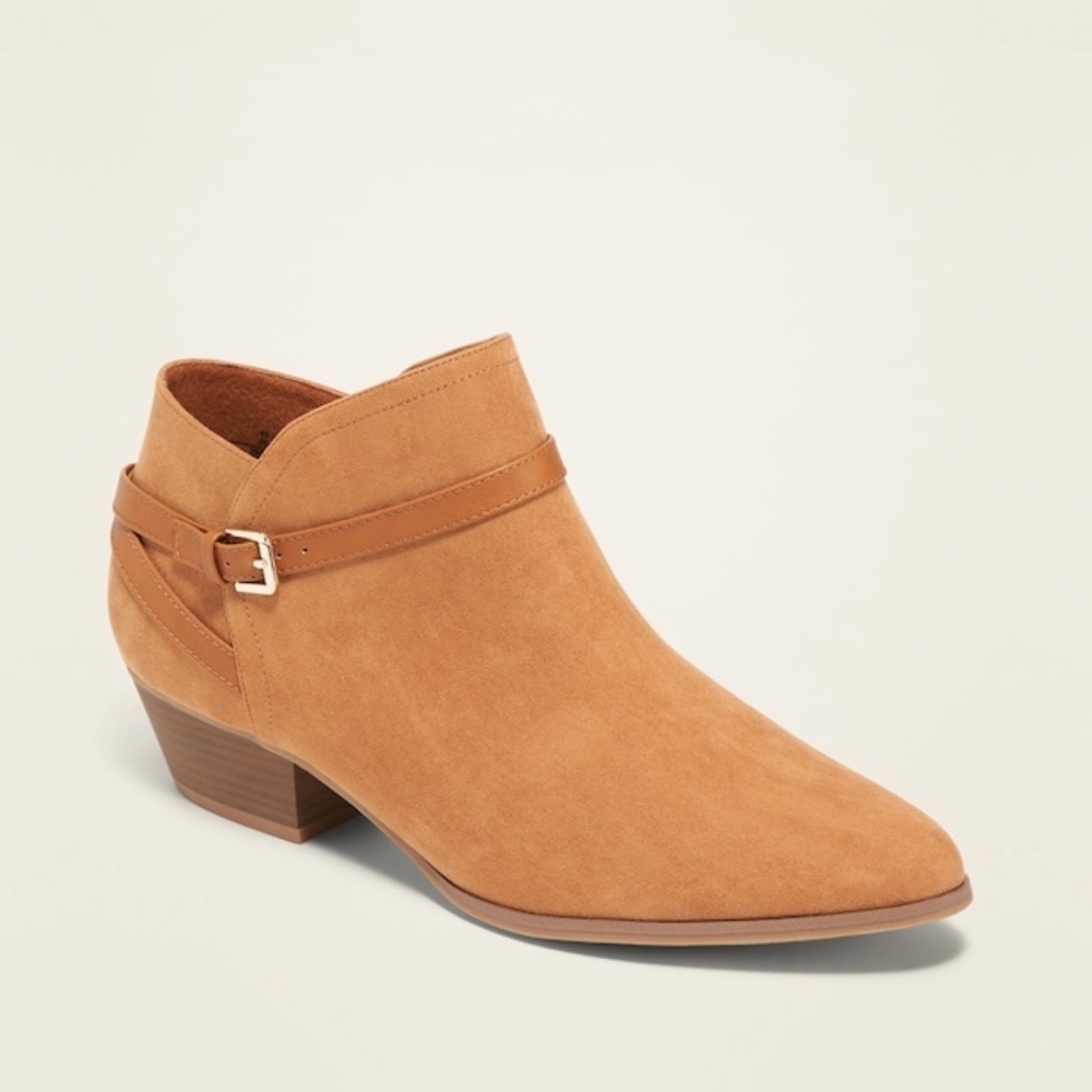 NWOB Faux-Suede Ankle-Strap Boots for Women​